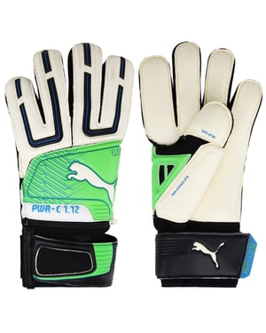 Puma Power Cat 1.12 Mens White/Green Goalkeeper Gloves