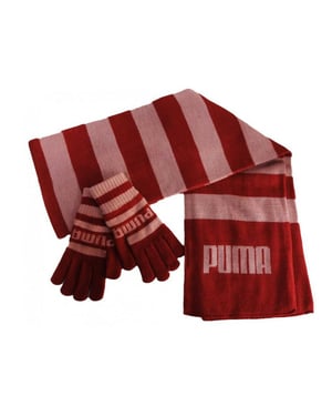 Puma Since 48 Kids Ride Striped Gloves & Scarf Set