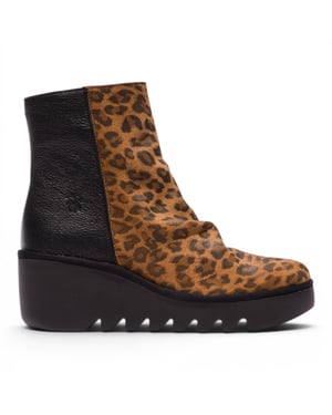 Fly London vrouwen Black Tan Suède Leren Sleufhak Platform Enkellaarzen - BAAN538