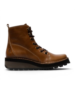 Fly London dames beige leren veterlaarzen - HAZI147