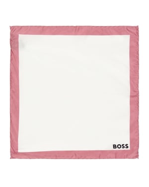 Boss Ficknäsduk med kant (Vit/Dusty Rose)