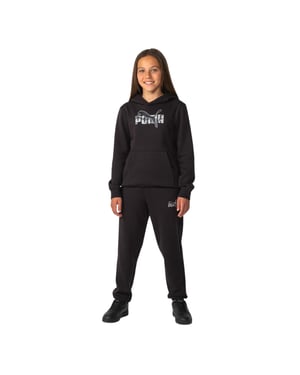 Puma Fleece-joggingbroek met logo voor kinderen (Zwart)