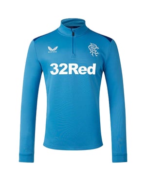 Castore Rangers FC-trainingsfleece voor heren met kwartritssluiting (Blauw/Donkerblauw)