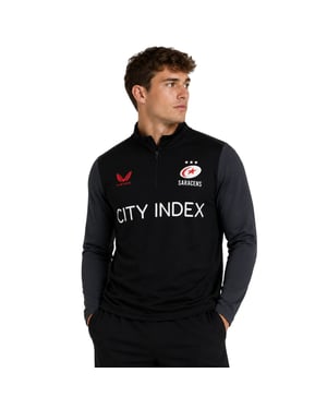 Castore Saracens fleece-trainingsjack voor heren (Kaviaar/Ebbenhout)