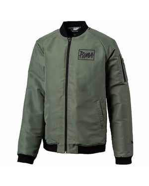 Puma Logo Kids Green Bomber Jacket