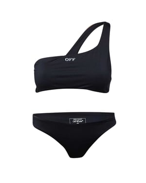 Off-White Dames/Dames Tweedelig Badpak (Zwart, Wit)
