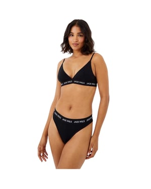 Jack Wills Dames-string met Deptford-logo (set van 3) (Zwart)