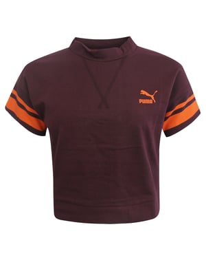 Puma Tipping Womens Burgundy Crop Top