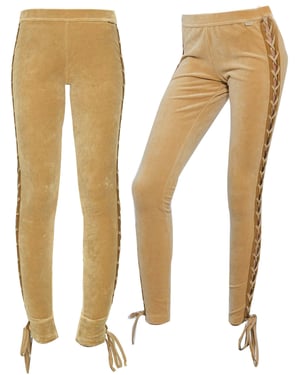 Puma x Rihanna Fenty Laced Womens Tan Velour Leggings