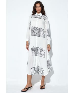 Tekstprint Maxi Shirtjurk