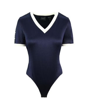 Puma x Rihanna Fenty V-Neck Jersey Womens Navy Bodysuit