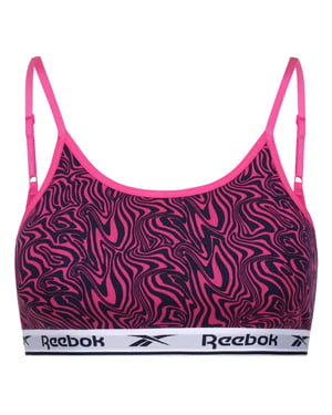 Reebok Bralette voor dames met Berry Zebra-print (Roze/Zwaar)