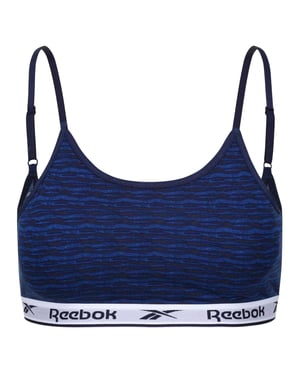 Reebok Bralette voor dames met Berry Zebra-print (Blauw/Zwaar)