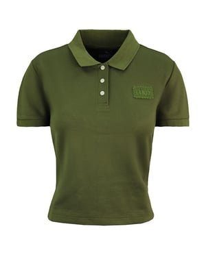 Puma x Rihanna Fenty Womens Olive Cropped Polo Shirt