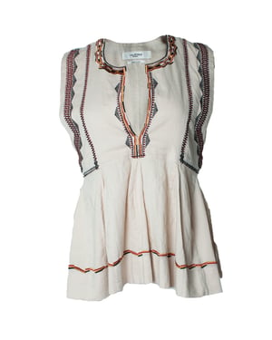 Isabel Marant Étoile, geborduurde beige top
