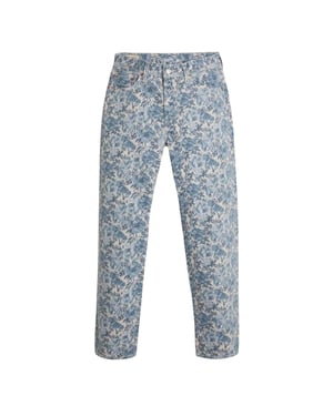 Levi's Dam 90-tals Blommiga Högmidjade Raka Jeans (Blå)