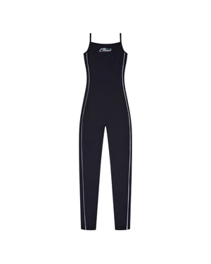 Ellesse Dames Zijstreep Spaghetti Strap Jumpsuit (Zwart)