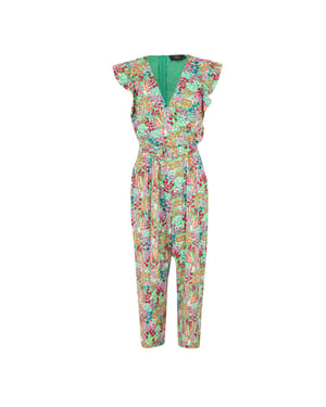 AX Paris Dames Bloemen V-Hals Casual Jumpsuit (Meerkleurige Print)