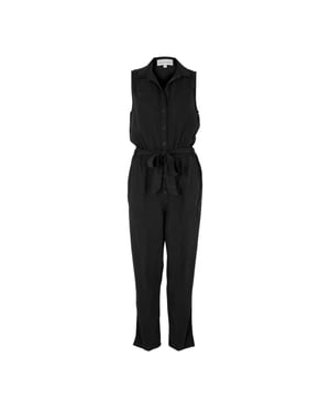 Bella Dahl Dames Effen Colloze Mouwloze Romper (Vintage Zwart)