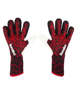Sondico Volwassen unisex Blaze keepershandschoenen (Zwart, Rood)