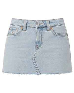 True Religion Sadie – enfärgad minikjol i denim för damer (Ljus/Tvättad)