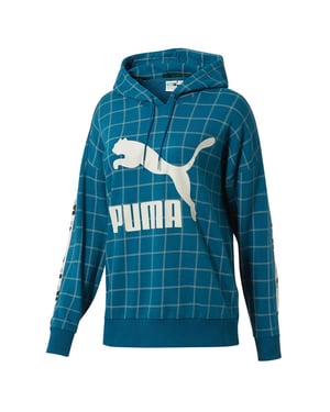 Puma Logo Womens Teal Hoodie