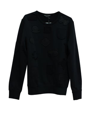 Alexander McQueen Crewneck Badges Pullover in Black Cotton