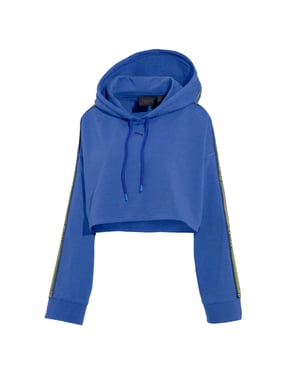 Puma x Rihanna Fenty Womens Blue Cropped Hoodie