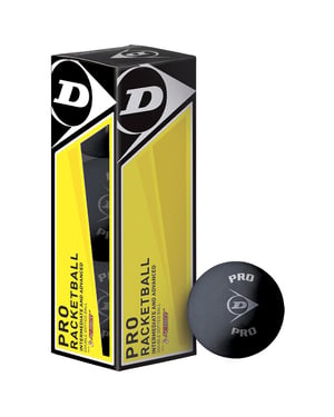 Dunlop Pro Racquetball Ballen (Verpakking van 3) (Zwart)