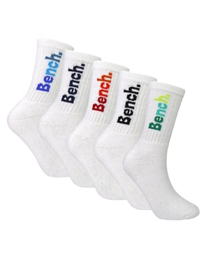 Jongens 5-pack Sport Crew Sokken Katoen Rijk Kleurrijke Logo Zachte Kindersokken