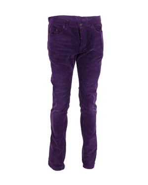 Saint Laurent Slim-Fit Corduroybyxor i Lila Bomull