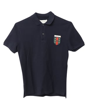 Gucci Web Crest Logo Polo Shirt van Zwarte Katoen