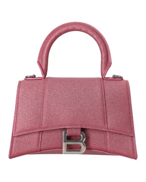 Balenciaga Hourglass XS Top Handle Bag in Pink Glitter