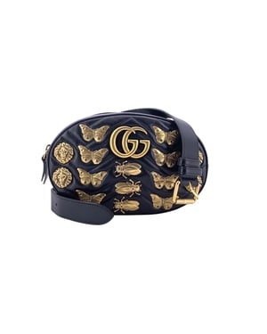 Gucci Leather Shoulder Bag GG Marmont