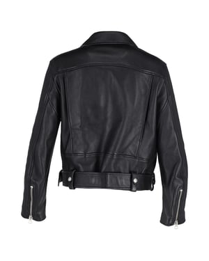 Acne Studios – Svart bikerjacka med dragkedja i läder