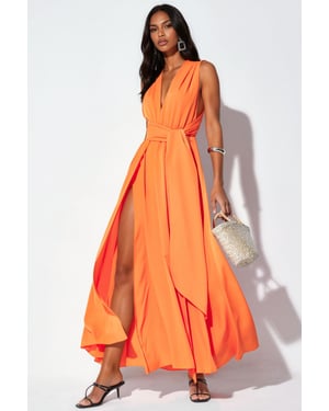 Aansluitende Maxi Dress Met Split