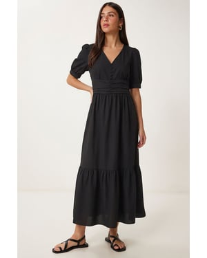 Dames Katoenmix Poplin Maxi Jurk