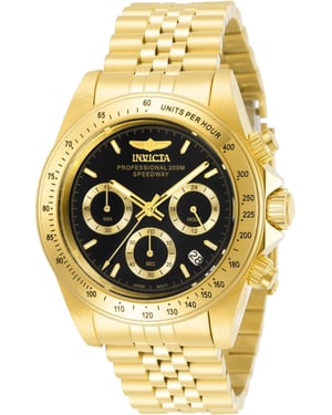 Invicta Speedway 31001 Herenhorloge - Quartz Uurwerk - Roestvrij Staal met Zwarte Wijzerplaat - 39 mm