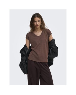 Only Silvery lurex v-hals top