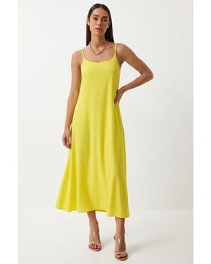 Katoenen Poplin Midi Slip Jurk