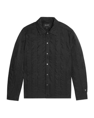 Lyle & Scott Herenoverhemd met geometrisch patroon, standaardpasvorm (Zwart ijs)