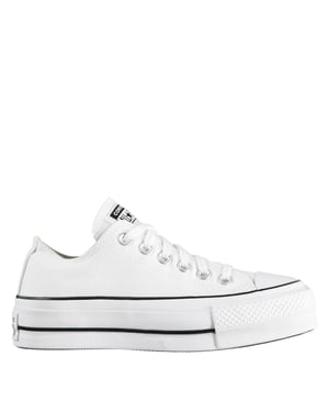 Converse Chuck Taylor Canvas-plattformskor för dam och dam (Vit/Svart)