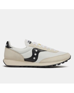 Saucony Unisex-sportschoenen van suède, maat 80 voor volwassenen (Wit, Zwart)