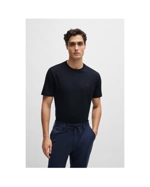 Boss Hbb Thompson T-shirt met ton-sur-ton logo voor heren (Marine)
