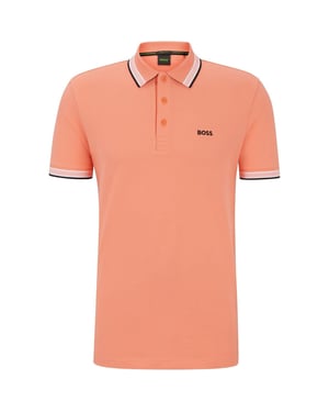 Boss Herenpoloshirt ‘Paddy’ met contrasterende boorden (Rood)