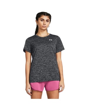 Under Armour Twist T-shirt met korte mouwen voor dames (Zwarte Twist)
