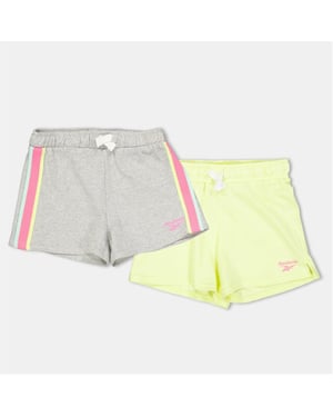 Girls Reebok Solid Bermuda Shorts 2 Pack in Lt Grey Heather