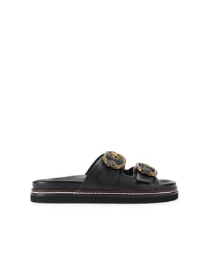 Kurt Geiger London Leather Mayfair 2 Buckle Sandal Sandals