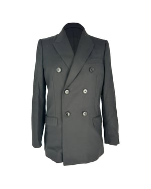 Celine Double-Breasted Tailored Blazer in Black Wool