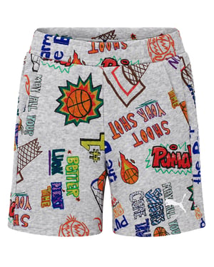 Puma HOOPS AOP Kids Grey Shorts